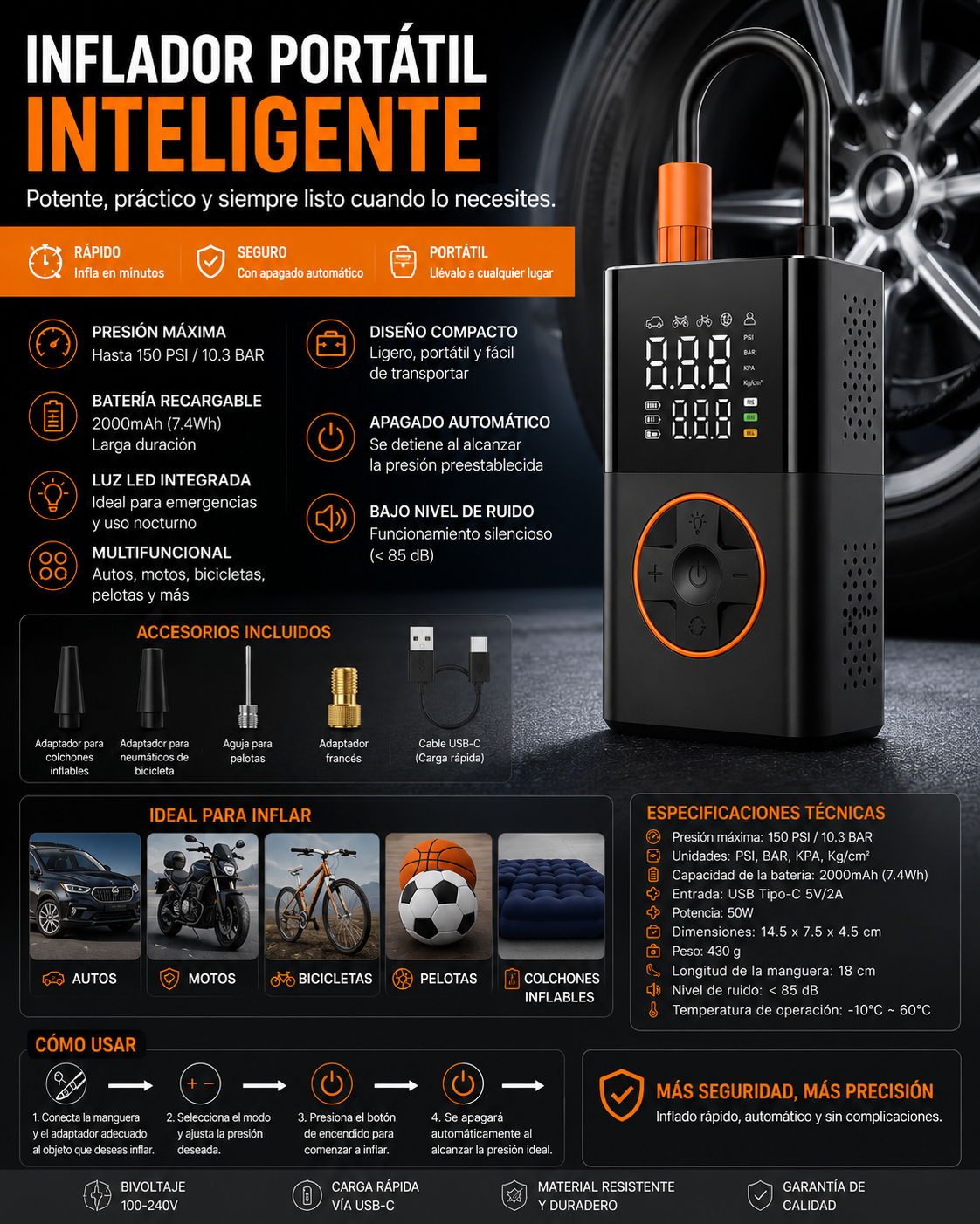 Tire Inflator Portable Air Compressor